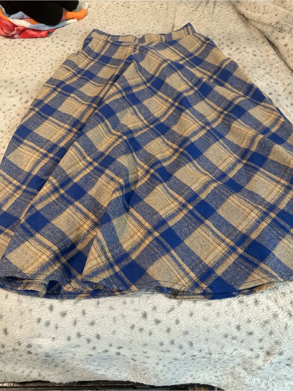 NWT no brand Blue and Tan Plaid A-Line Women's Skirt